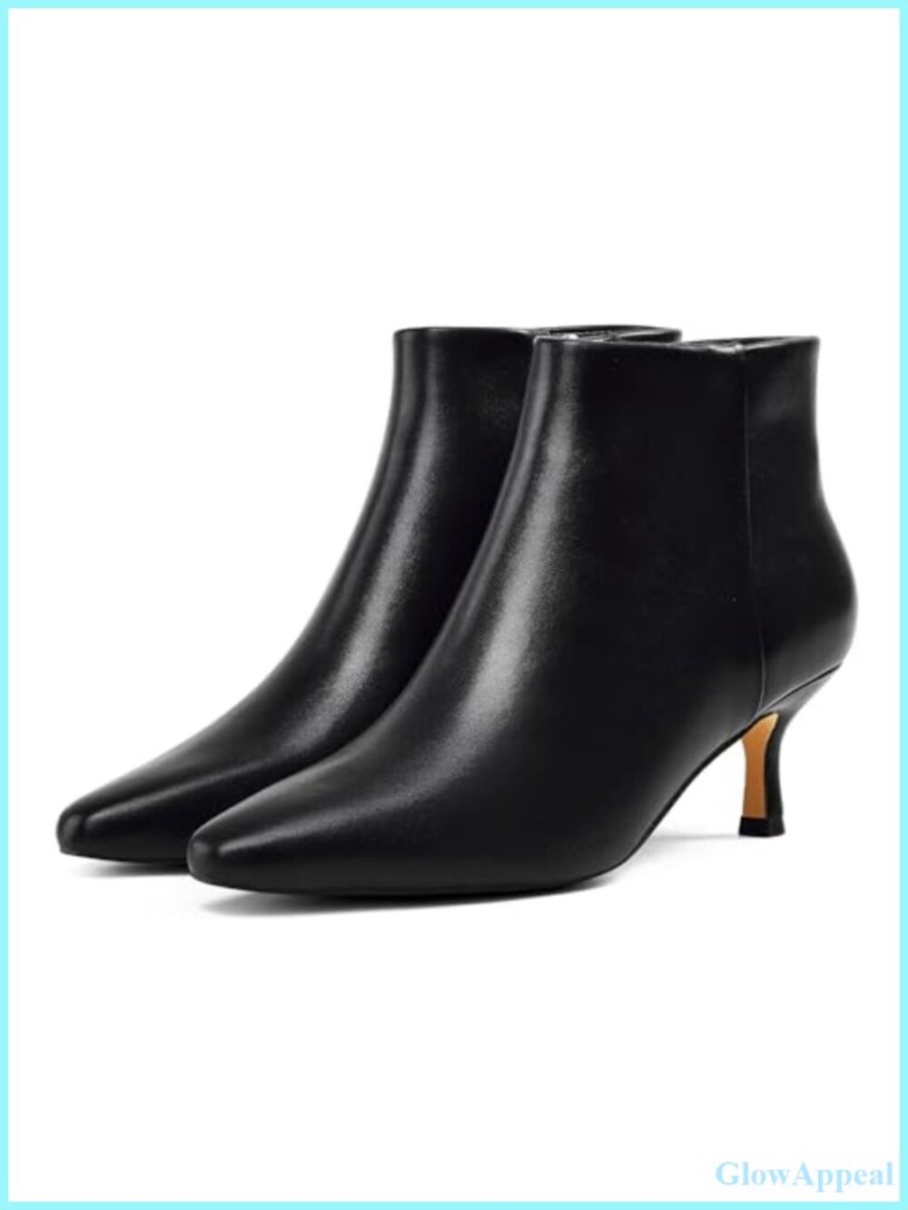 Women's Ankle Boots Kitten Heel Pointed Toe Short Boots with Side Zipper
